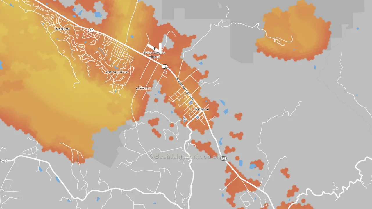 Bike Grade map of 95452, CA