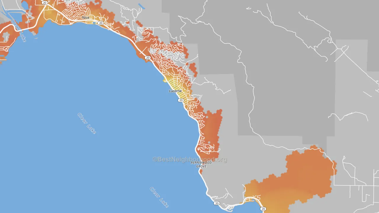 Bike Grade map of 95458, CA