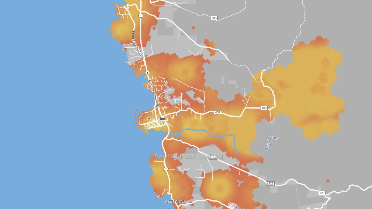 Bike Grade map of 95460, CA