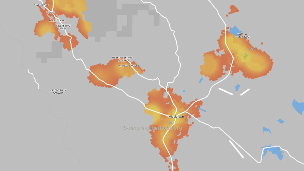 Bike Grade map of 95461, CA