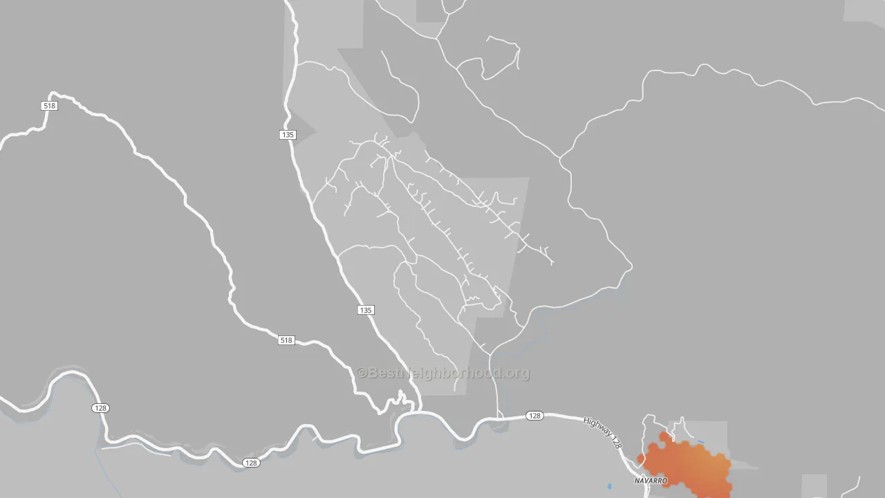 Bike Grade map of 95463, CA