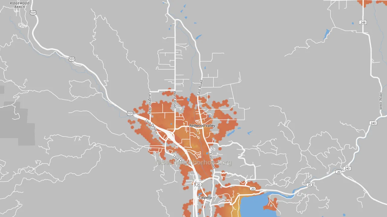 Bike Grade map of 95470, CA