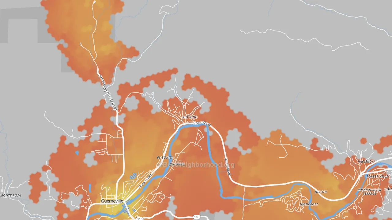 Bike Grade map of 95471, CA