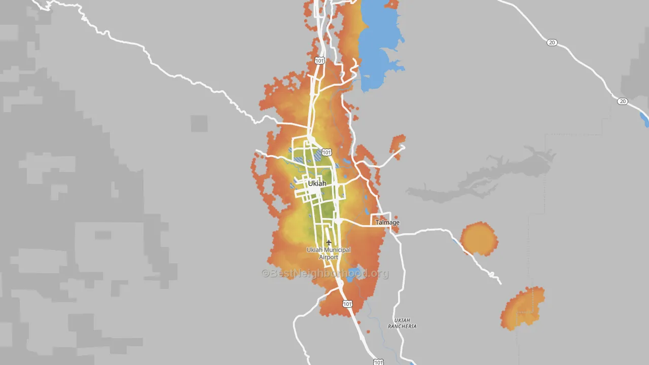 Bike Grade map of 95482, CA