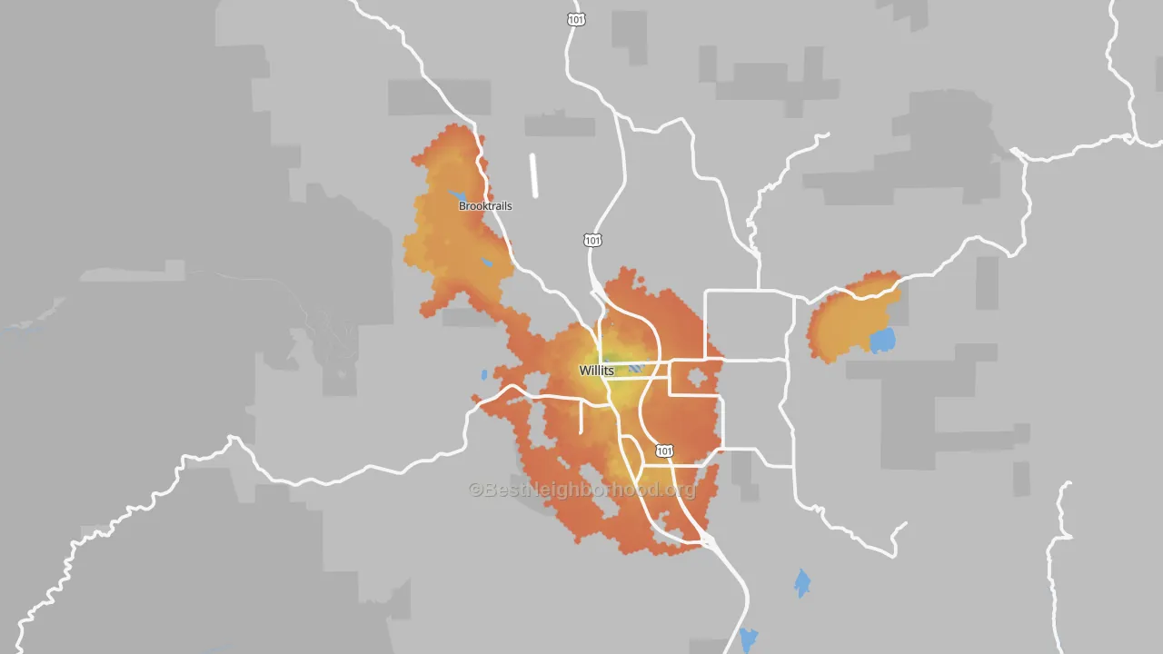 Bike Grade map of 95490, CA