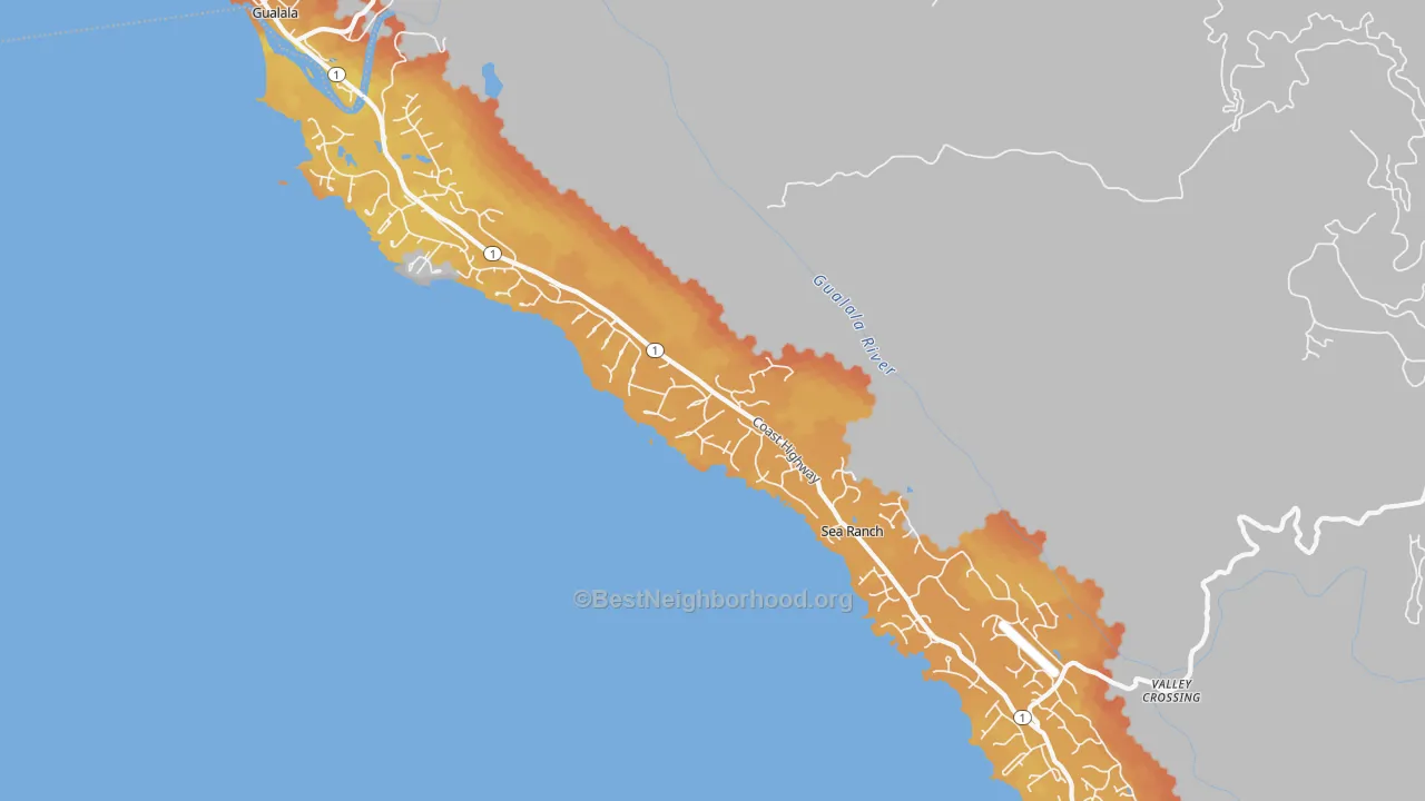 Bike Grade map of 95497, CA