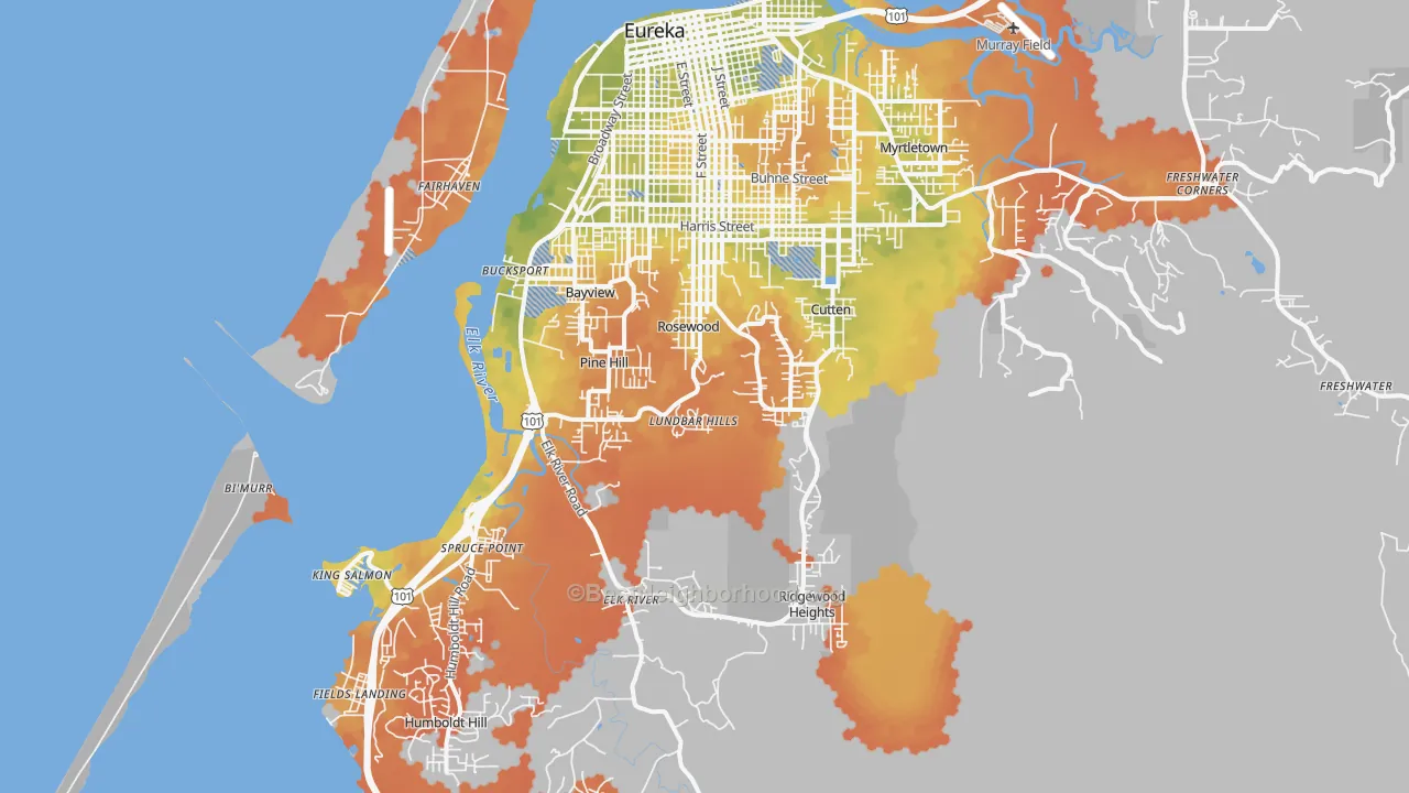 Bike Grade map of 95503, CA