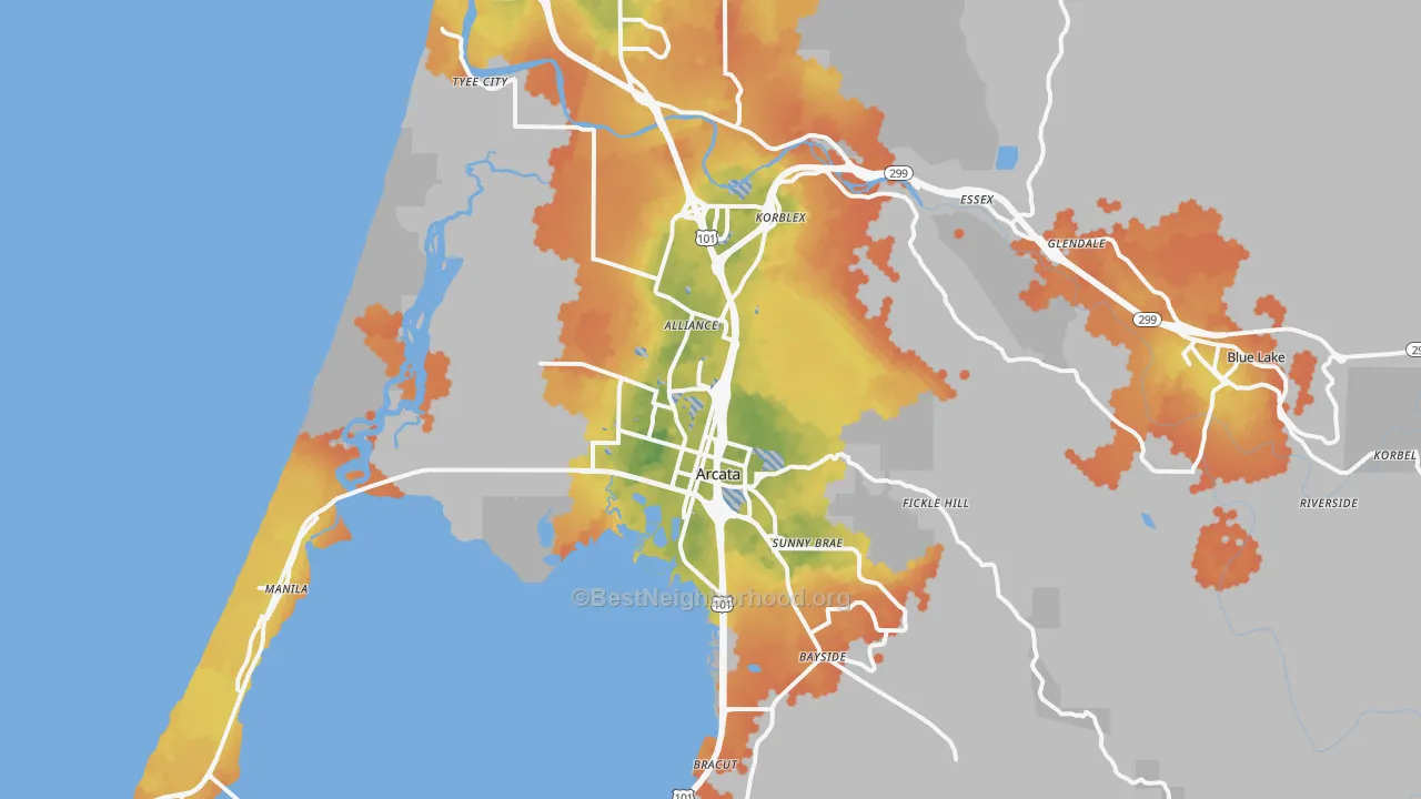 Bike Grade map of 95521, CA