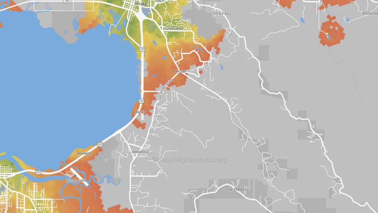 Bike Grade map of 95524, CA