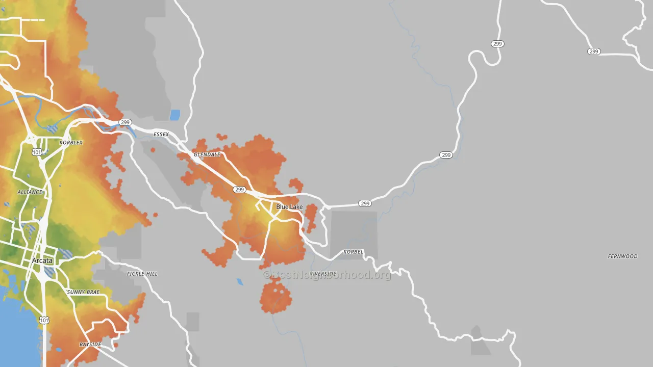 Bike Grade map of 95525, CA