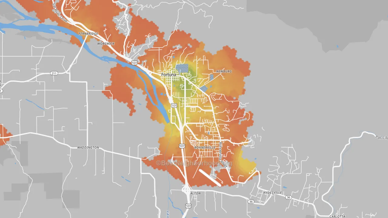 Bike Grade map of 95540, CA