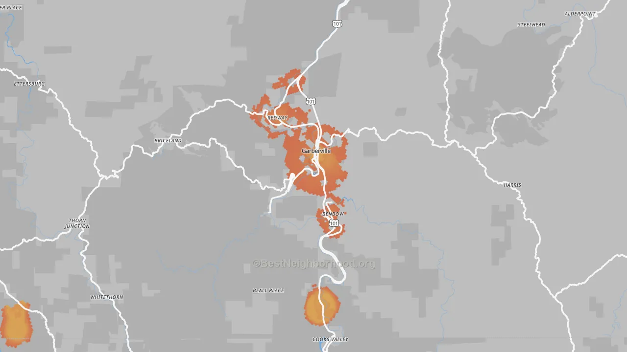 Bike Grade map of 95542, CA