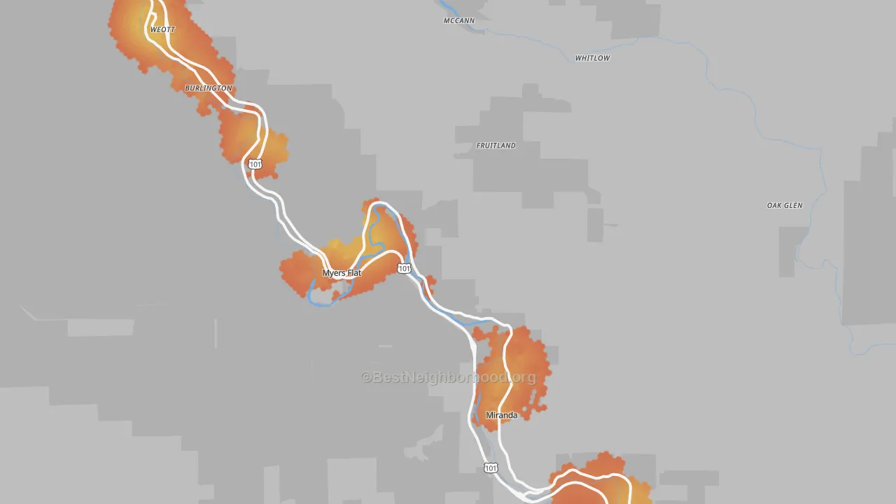Bike Grade map of 95554, CA