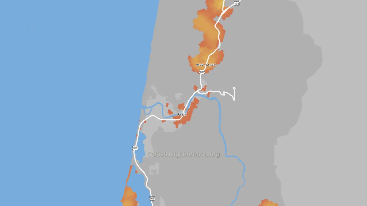 Bike Grade map of 95555, CA