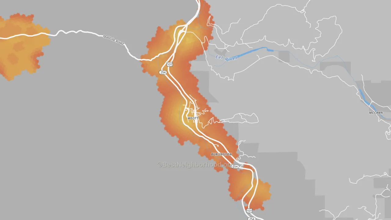 Bike Grade map of 95571, CA