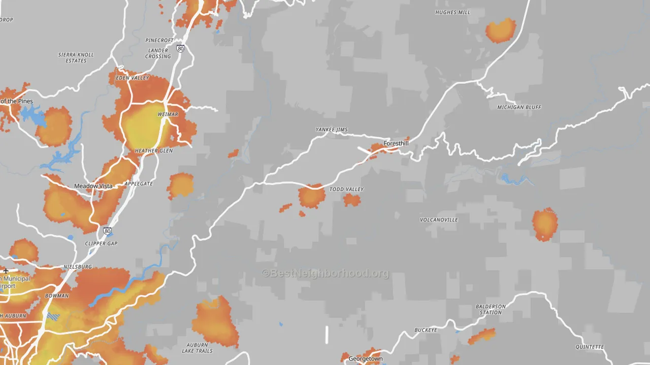 Bike Grade map of 95631, CA