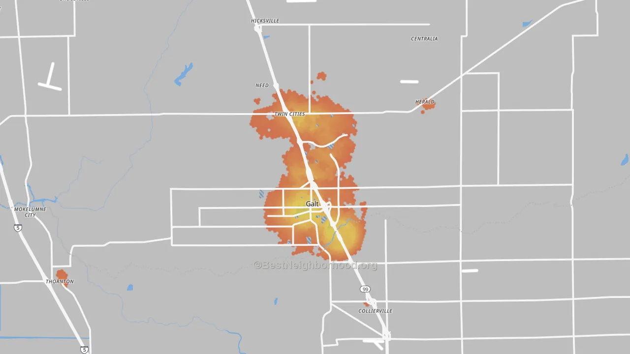 Bike Grade map of 95632, CA