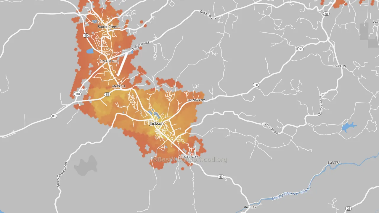 Bike Grade map of 95642, CA
