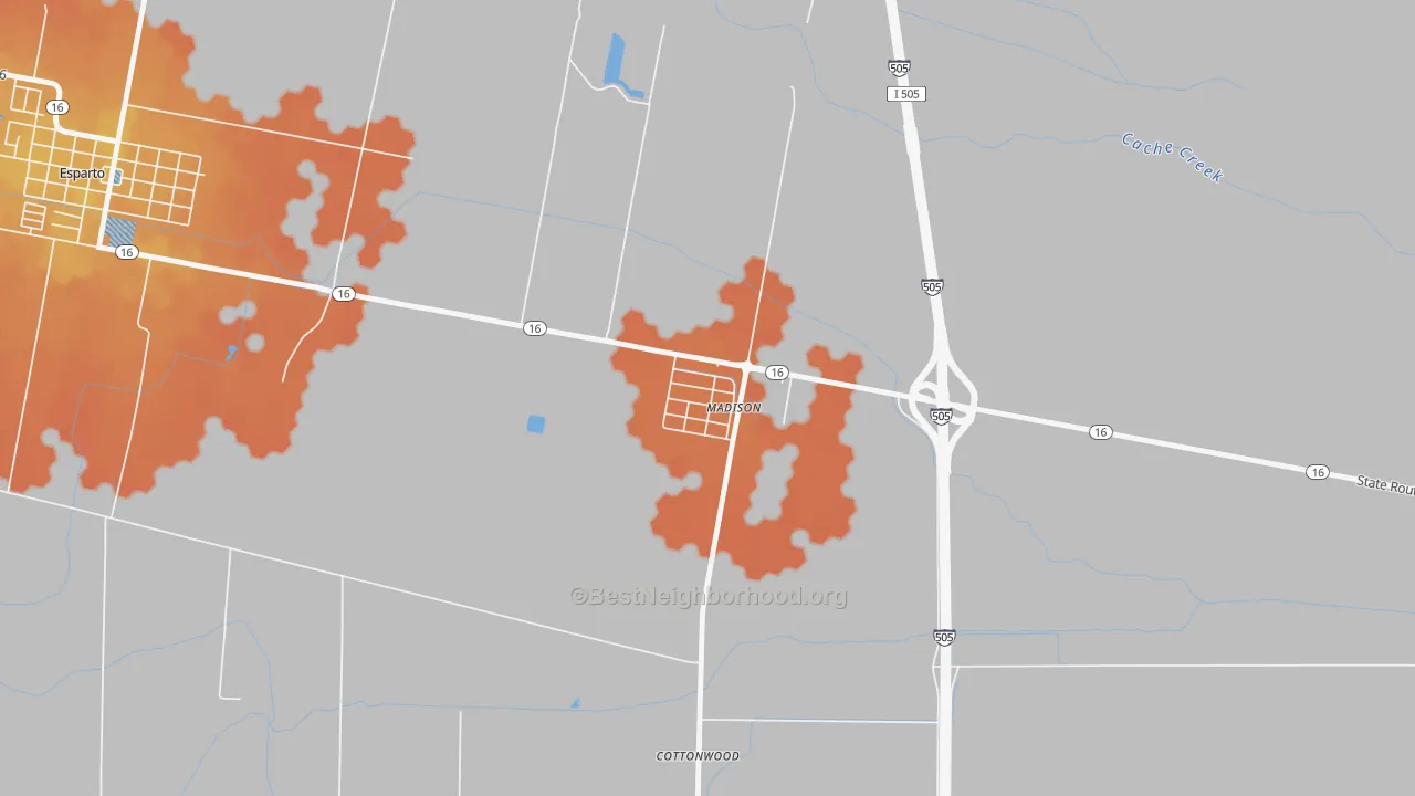 Bike Grade map of 95653, CA