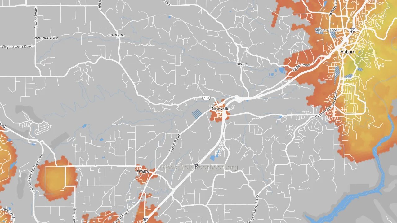 Bike Grade map of 95658, CA