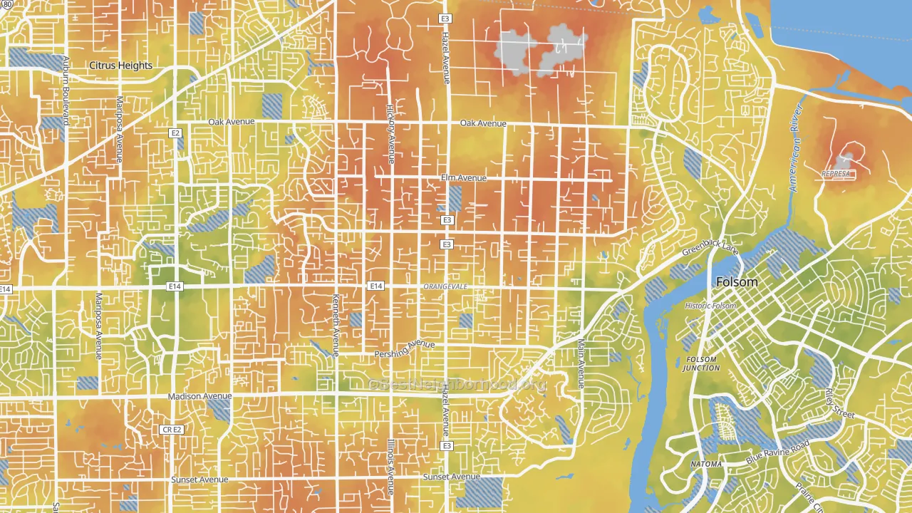 Bike Grade map of 95662, CA