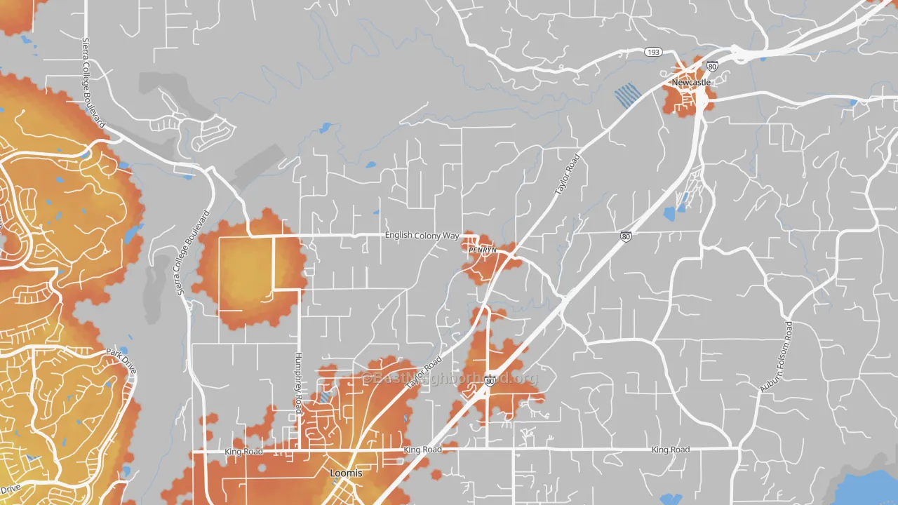 Bike Grade map of 95663, CA