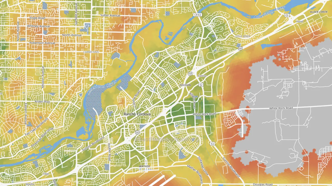 Bike Grade map of 95670, CA