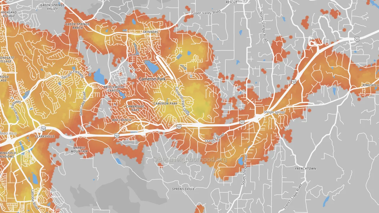 Bike Grade map of 95682, CA