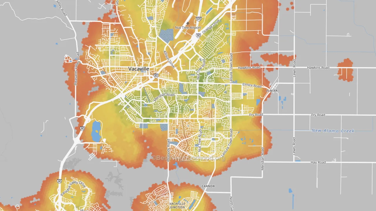 Bike Grade map of 95687, CA