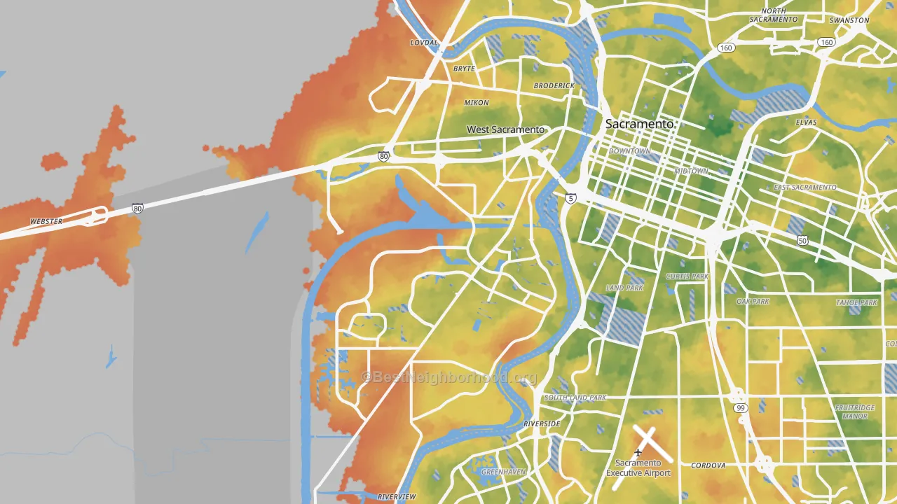Bike Grade map of 95691, CA