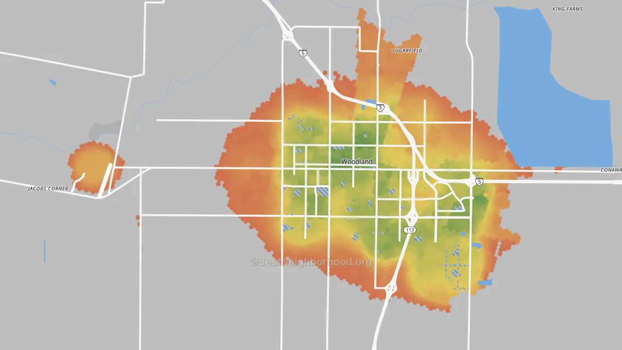 Bike Grade map of 95695, CA