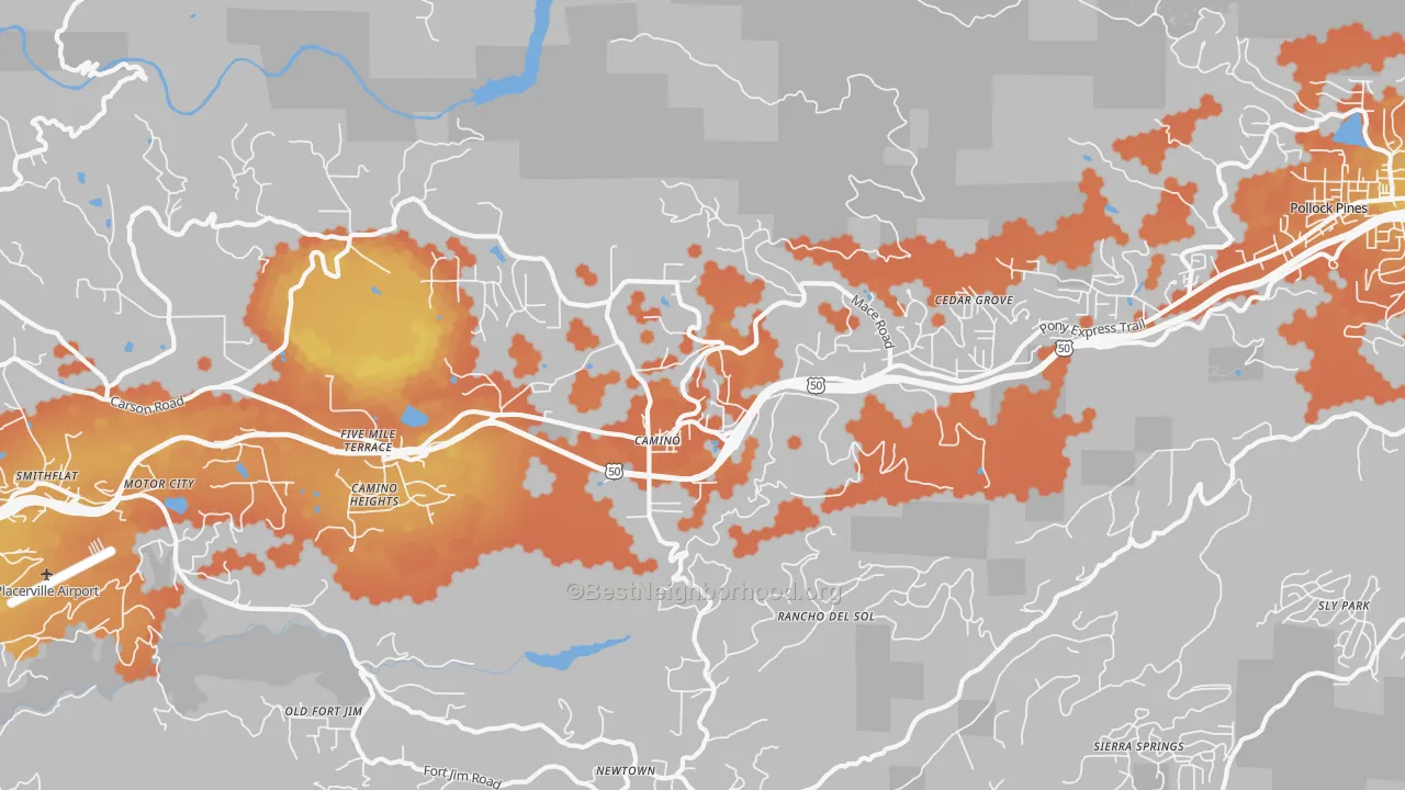 Bike Grade map of 95709, CA