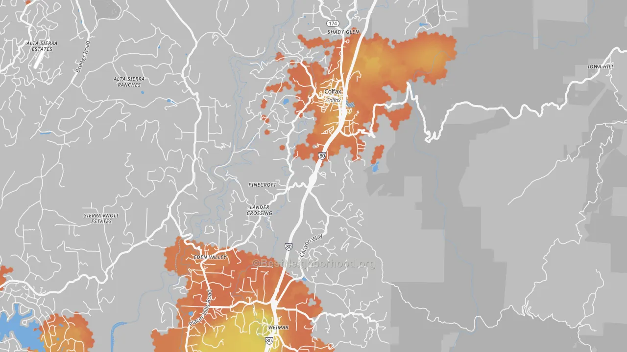 Bike Grade map of 95713, CA