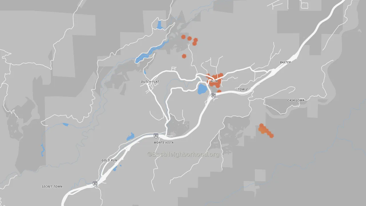 Bike Grade map of 95714, CA