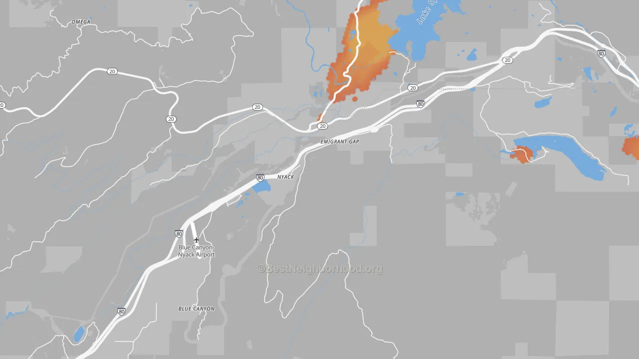 Bike Grade map of 95715, CA