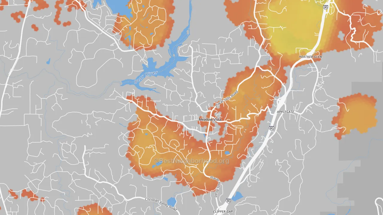 Bike Grade map of 95722, CA
