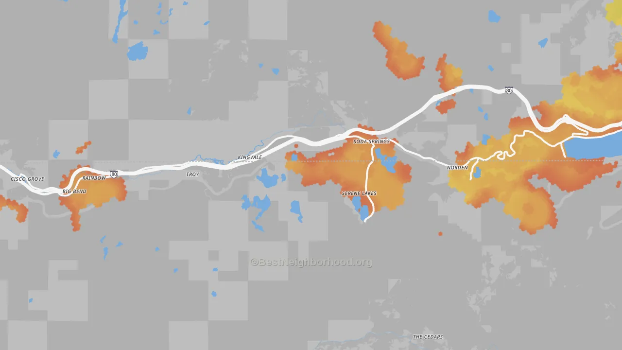 Bike Grade map of 95728, CA