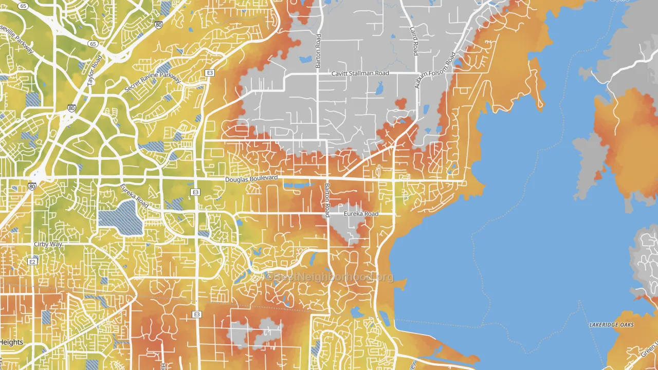 Bike Grade map of 95746, CA