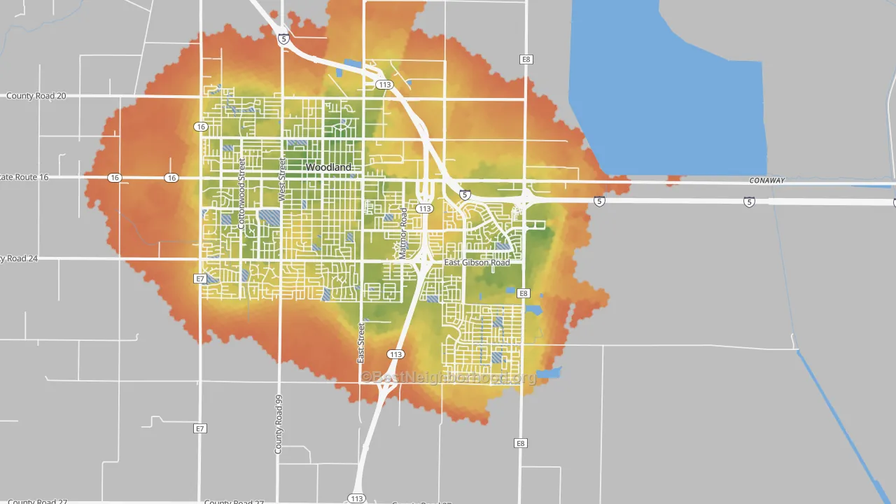 Bike Grade map of 95776, CA