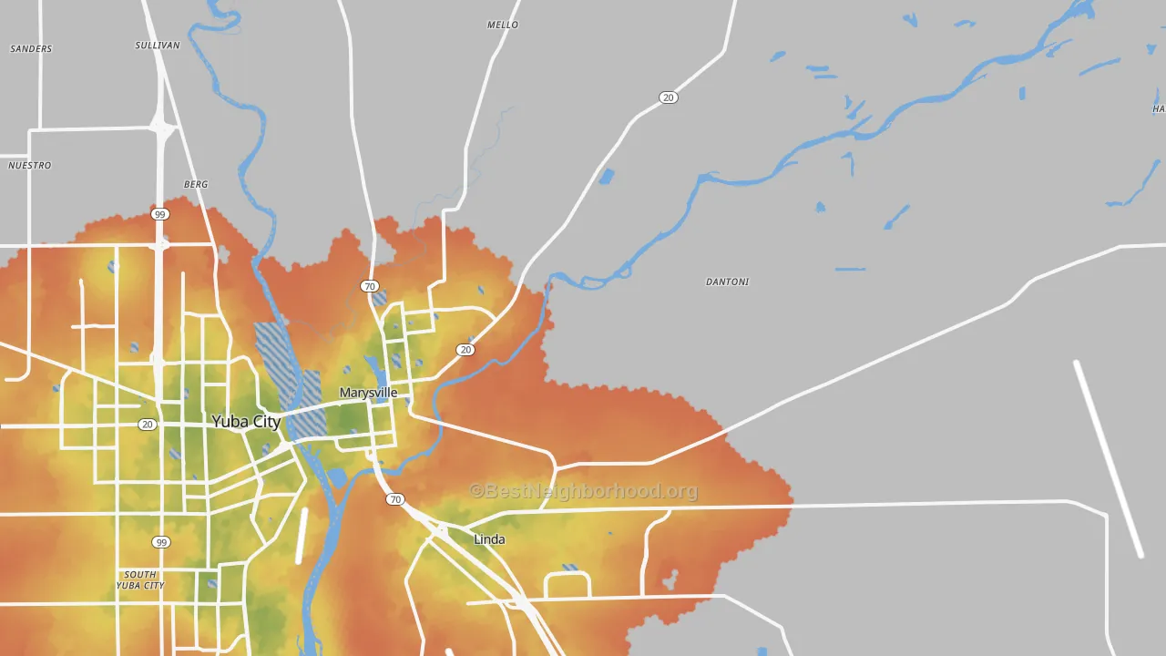 Bike Grade map of 95901, CA