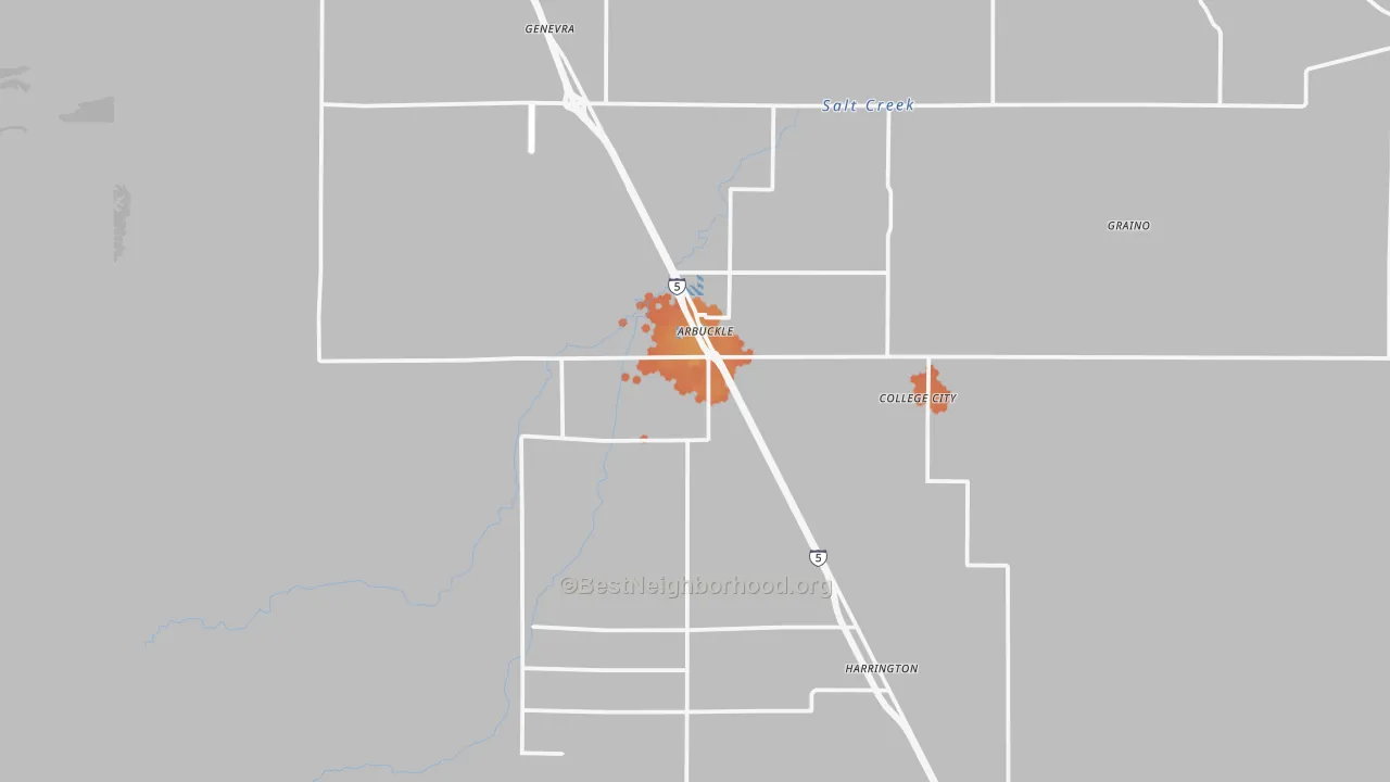 Bike Grade map of 95912, CA