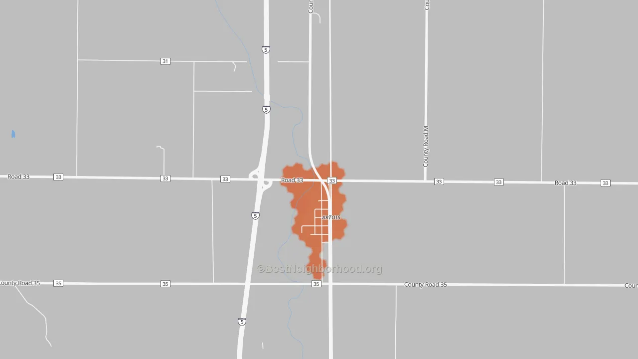 Bike Grade map of 95913, CA