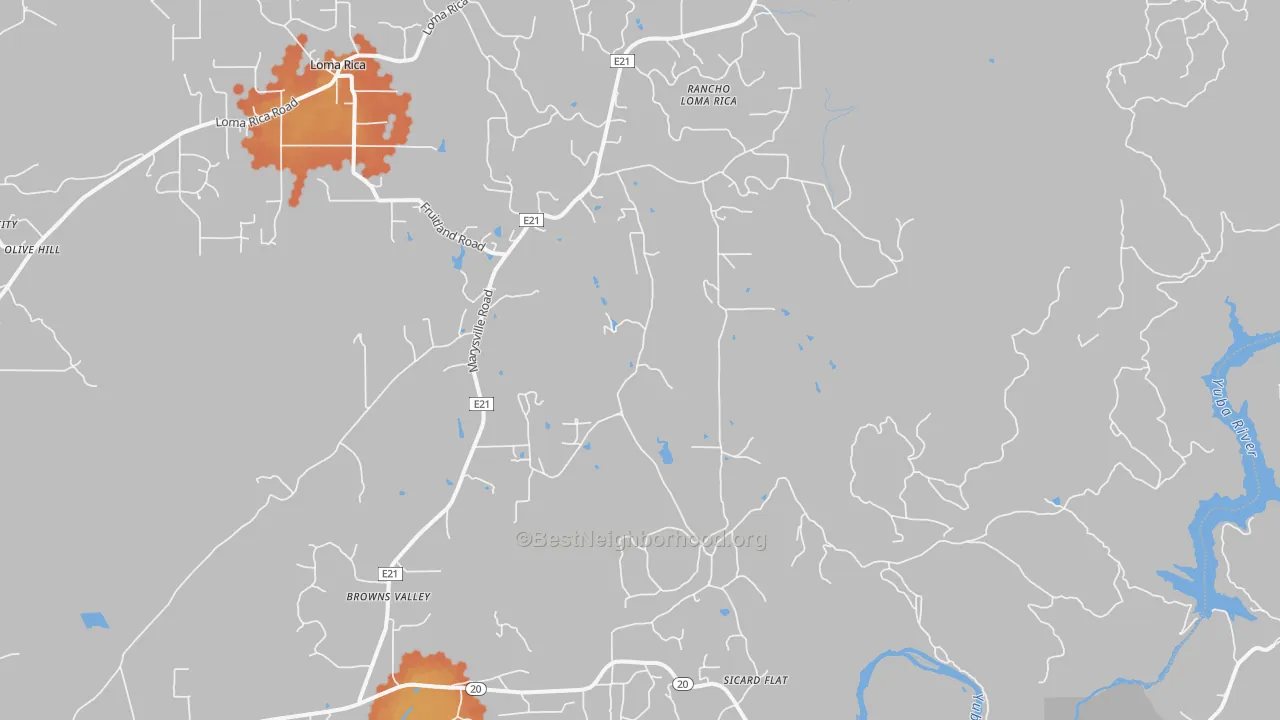 Bike Grade map of 95918, CA
