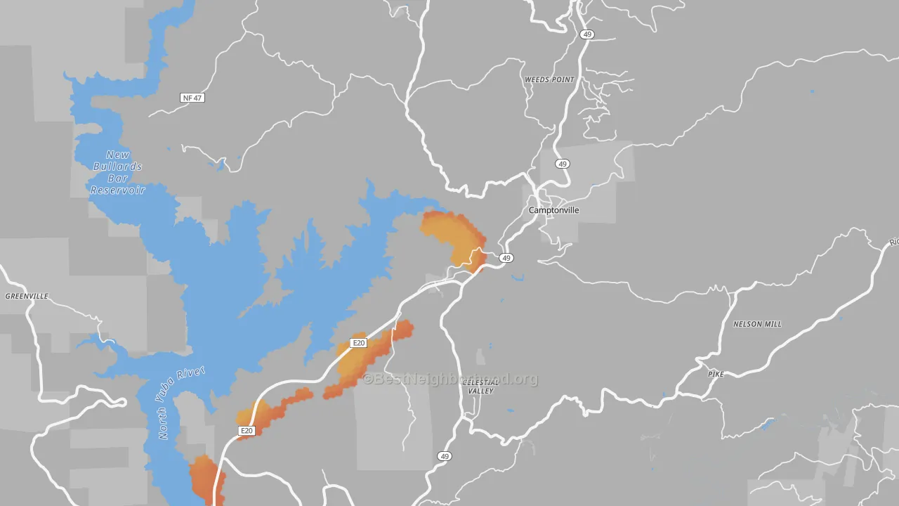 Bike Grade map of 95922, CA