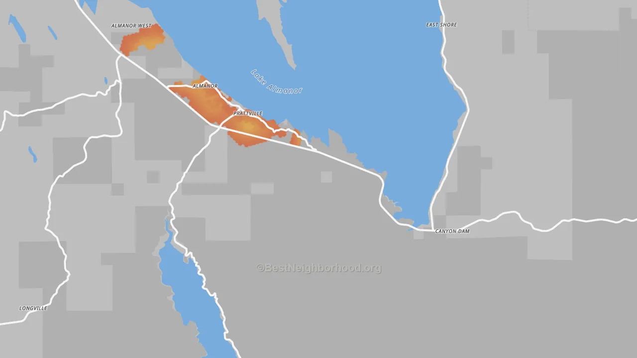 Bike Grade map of 95923, CA