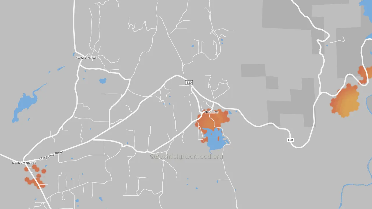 Bike Grade map of 95935, CA