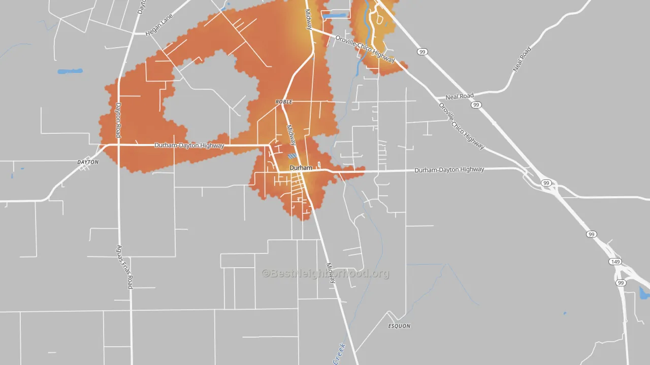 Bike Grade map of 95938, CA