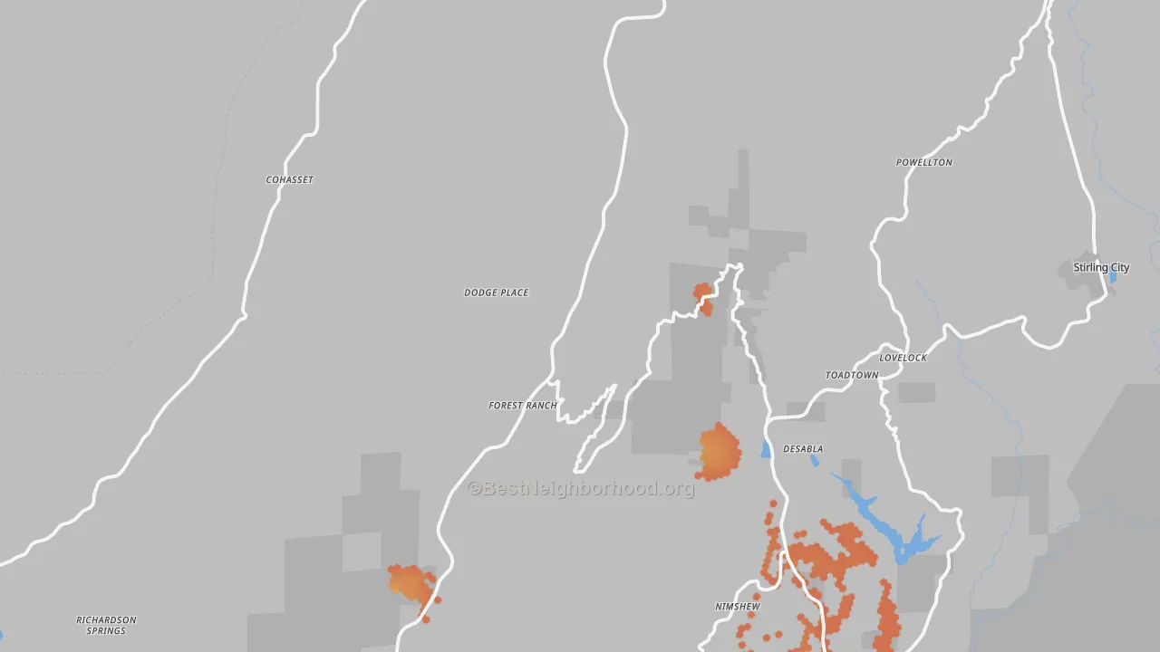 Bike Grade map of 95942, CA