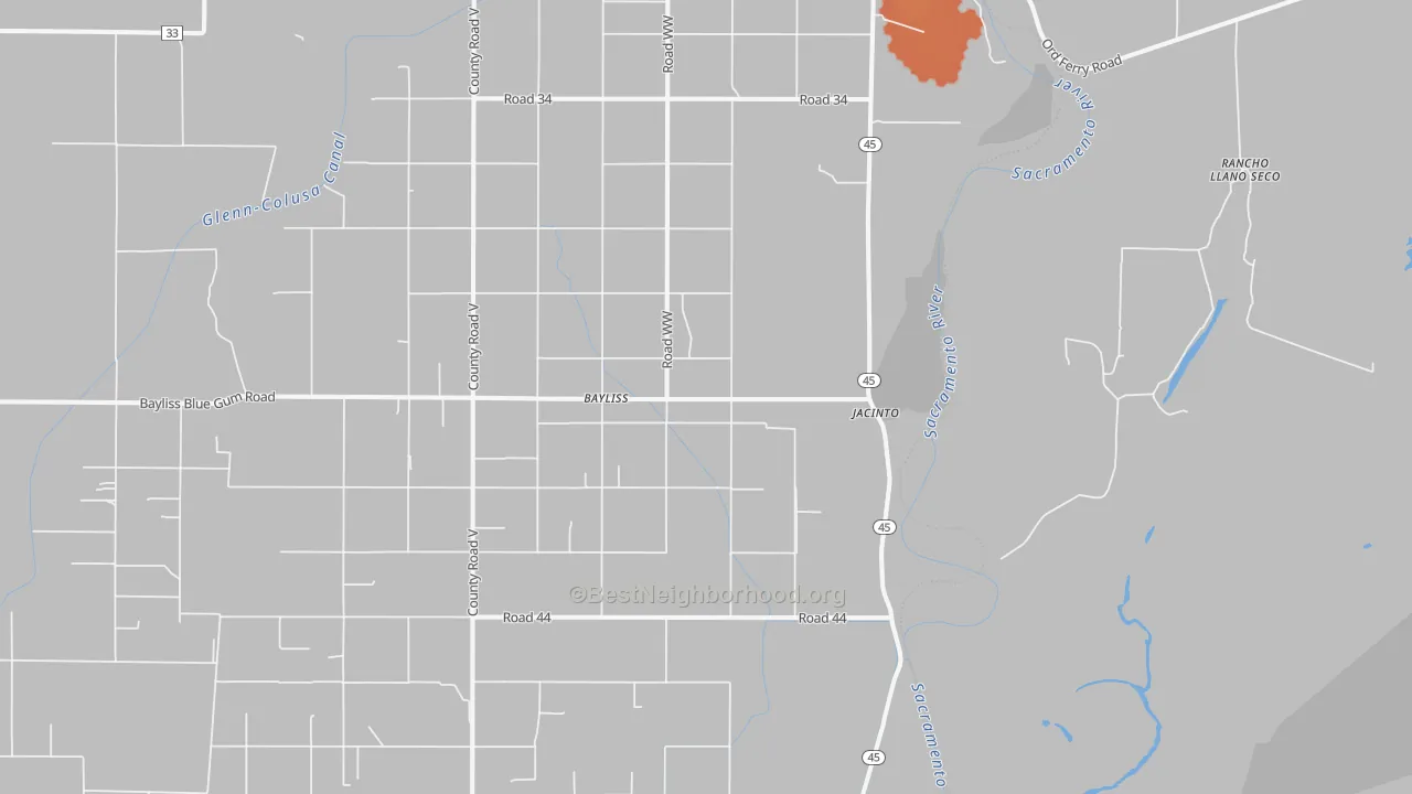 Bike Grade map of 95943, CA