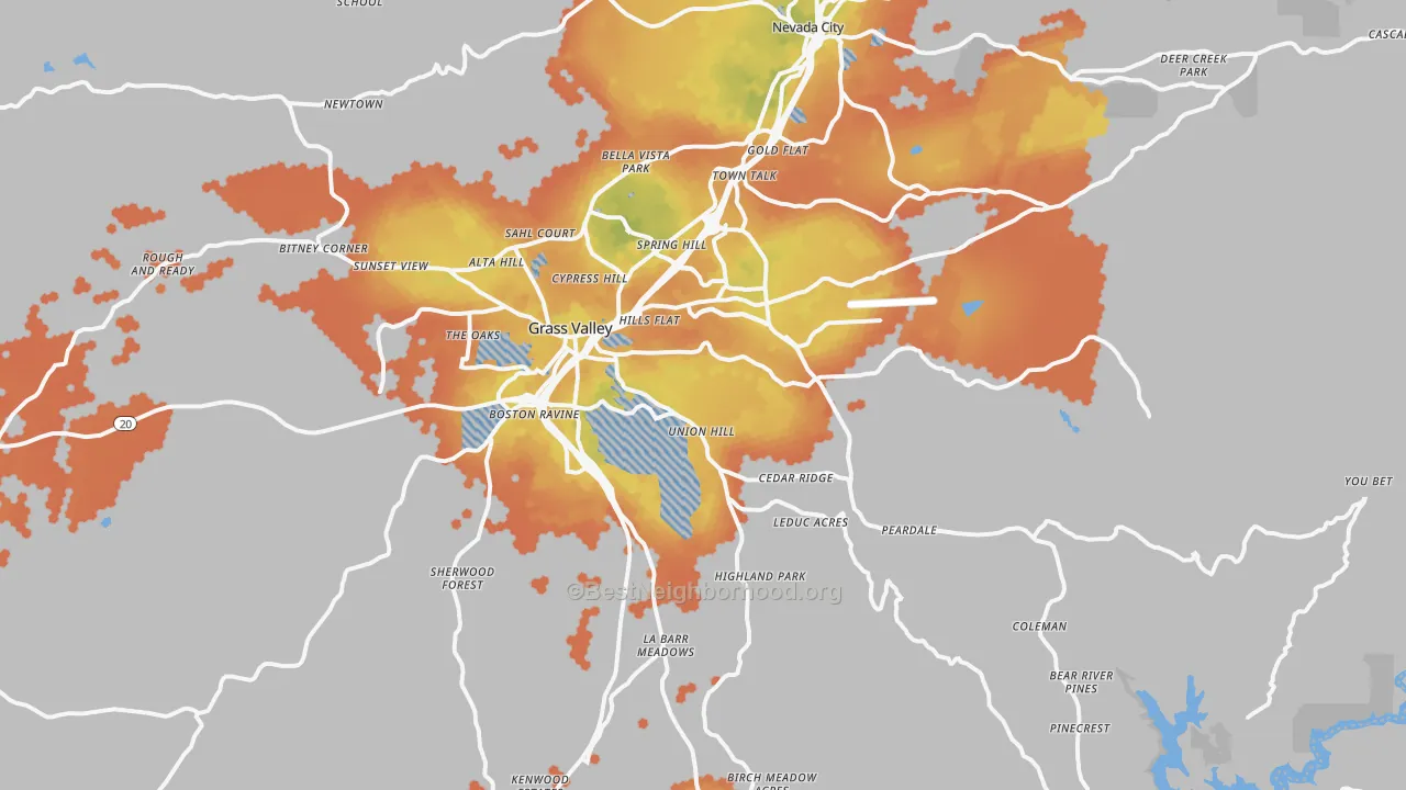 Bike Grade map of 95945, CA
